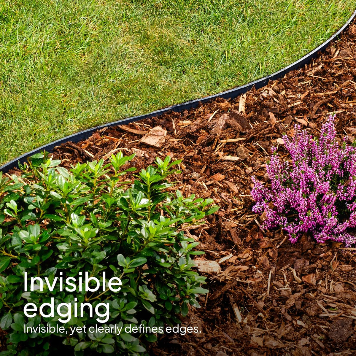 Lawn Edging 24m Flexible Plastic Garden Border 55mm 100 Fixing Pegs UNIGARDIA