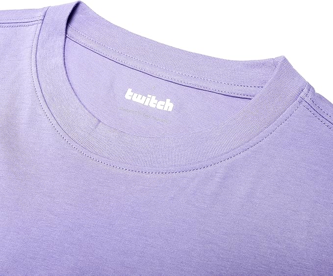 Twitch Long Sleeve Tee, 100% Cotton Top, Dusty Purple,  Size M