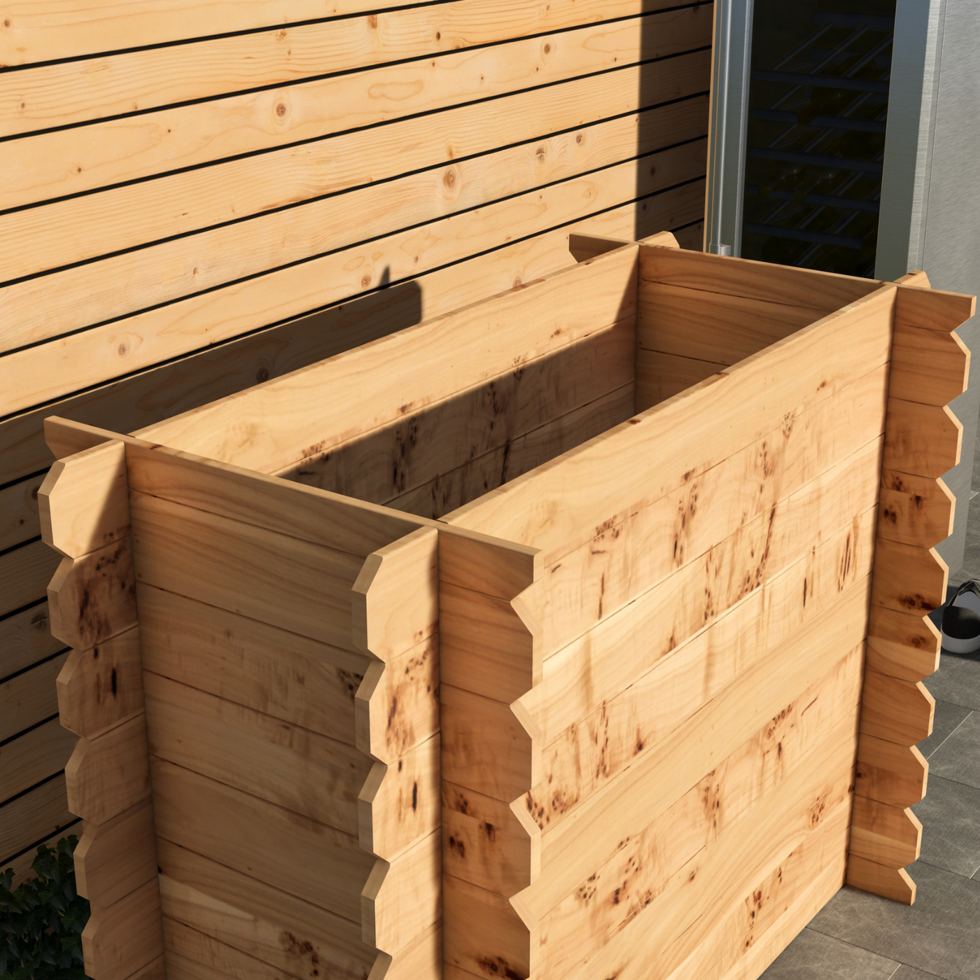 Corner Garden Bar Outdoor Wooden Interlock Drinks Bar Patio