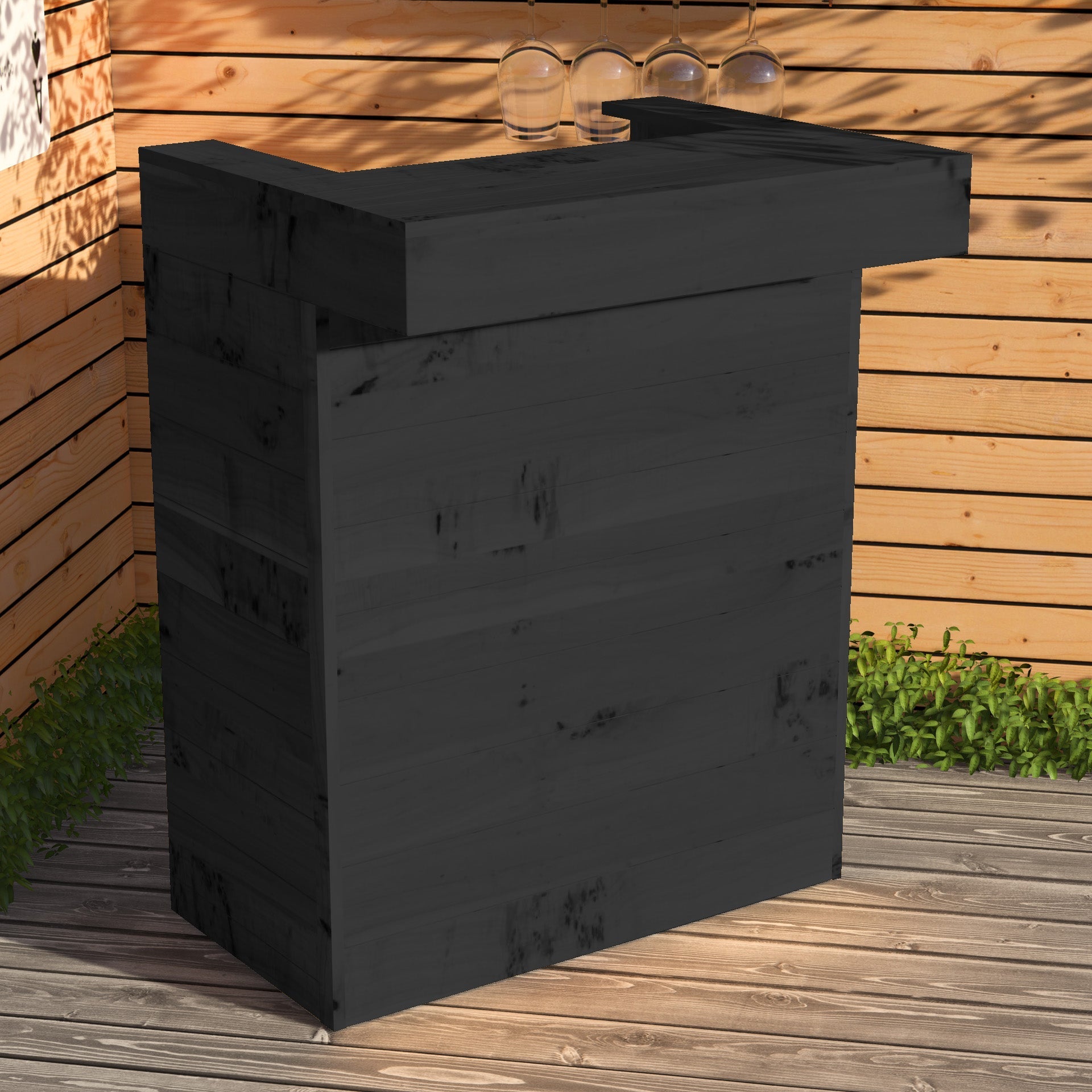 Wooden Pallet Bar 80cm Rustic Outdoor Garden Bar Storage Bars at Home