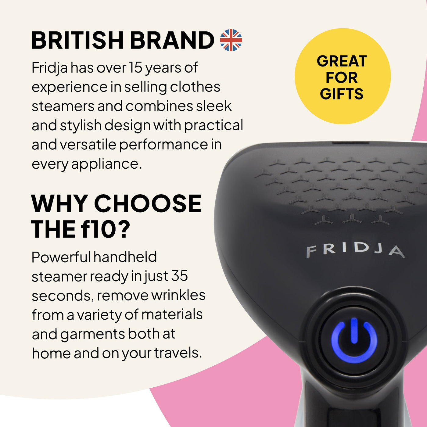Handheld Clothes Steamer Fast Heat Portable Garment Care F10 Fridja