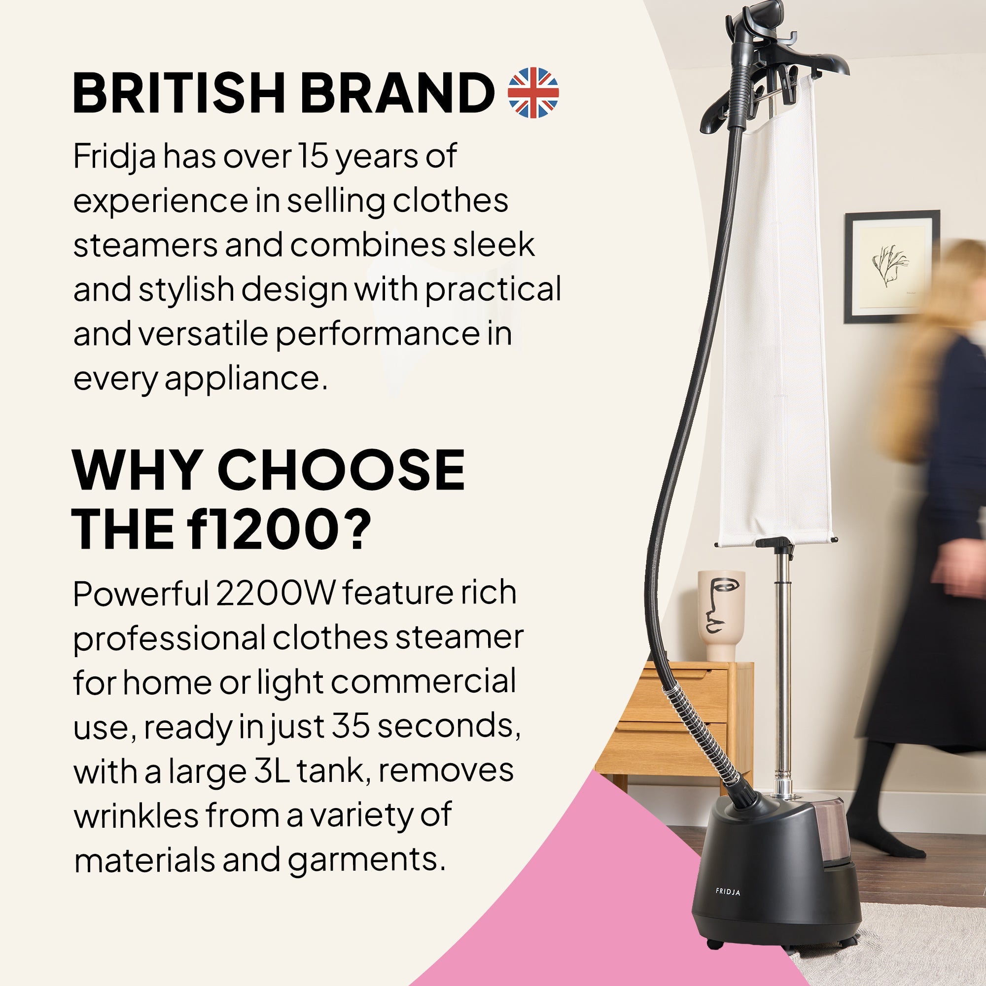 Clothes Steamer Pro Professional Garment Steamer Upright f1200 Fridja