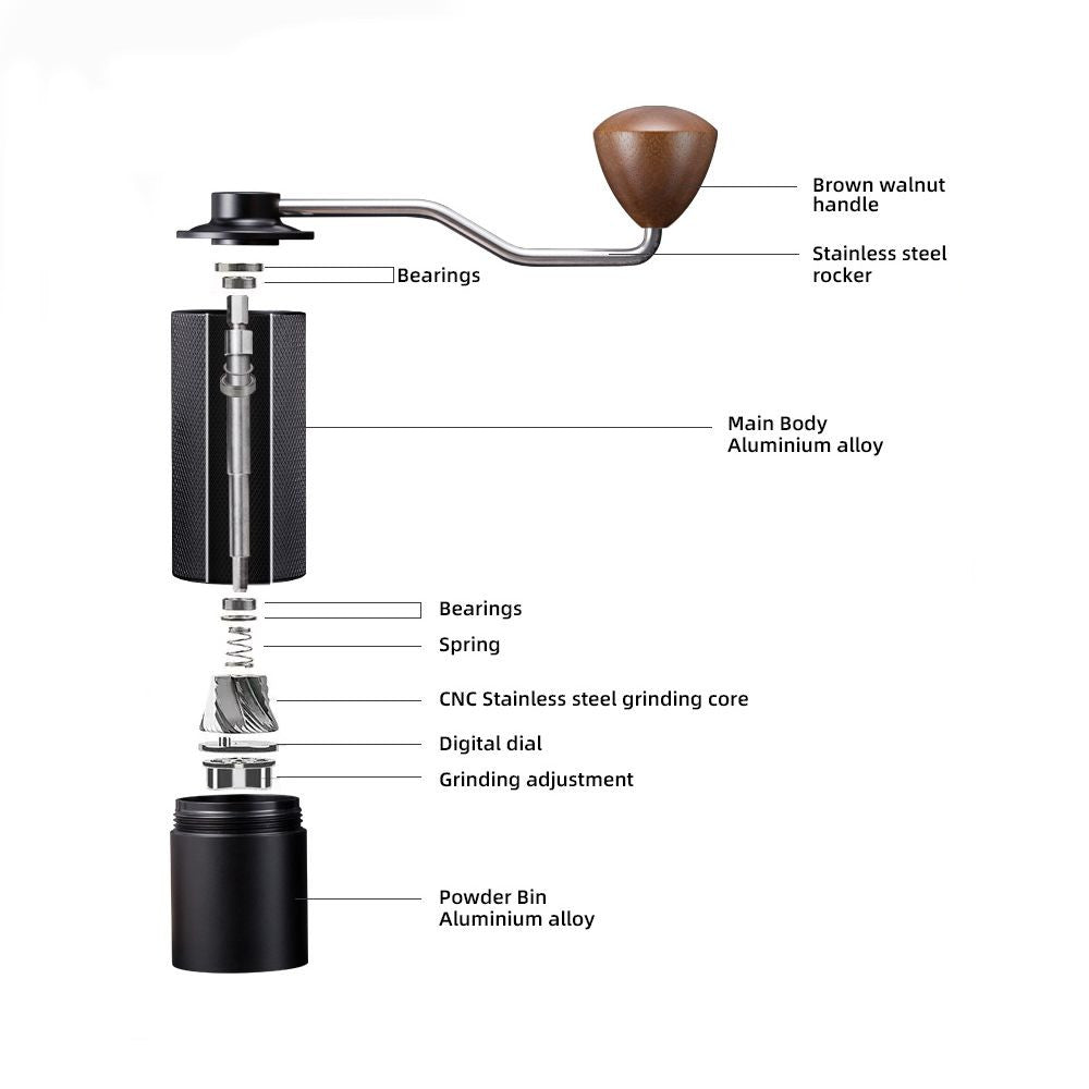COFFA® Manual Coffee Grinder 25g - Stainless Steel Burr, Adjustable for Espresso