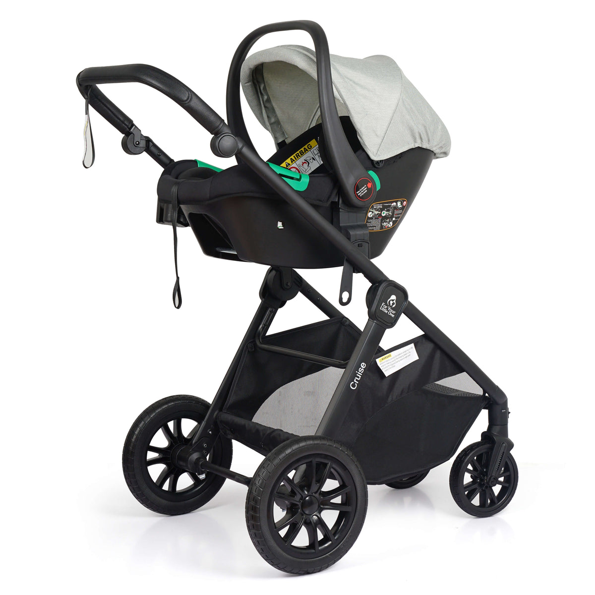 3 in 1 Travel System with Car Seat Pebble Sage Foryourlittleone