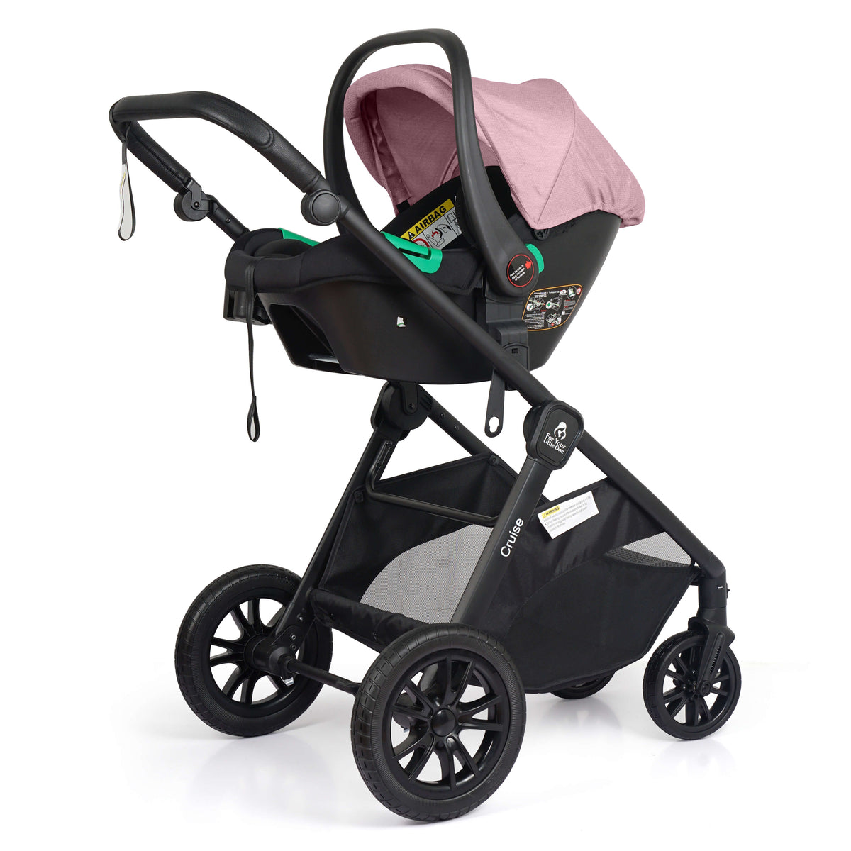 3 in 1 Travel System Baby Stroller with Car Seat Blush Rose Foryourlittleone
