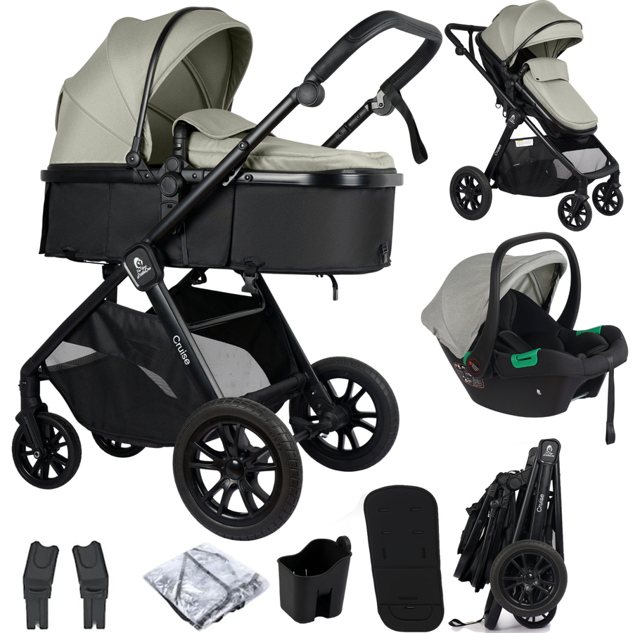 3 in 1 Travel System with Car Seat Pebble Sage Foryourlittleone