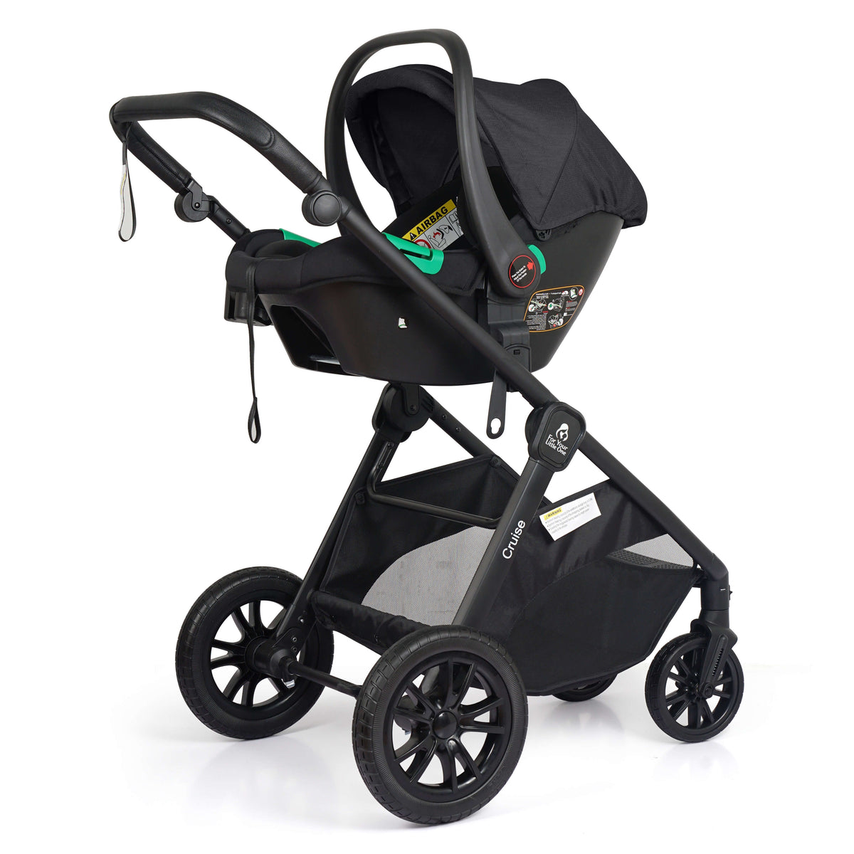 3 in 1 Travel System Baby Stroller with Car Seat Eclipse Black Foryourlittleone