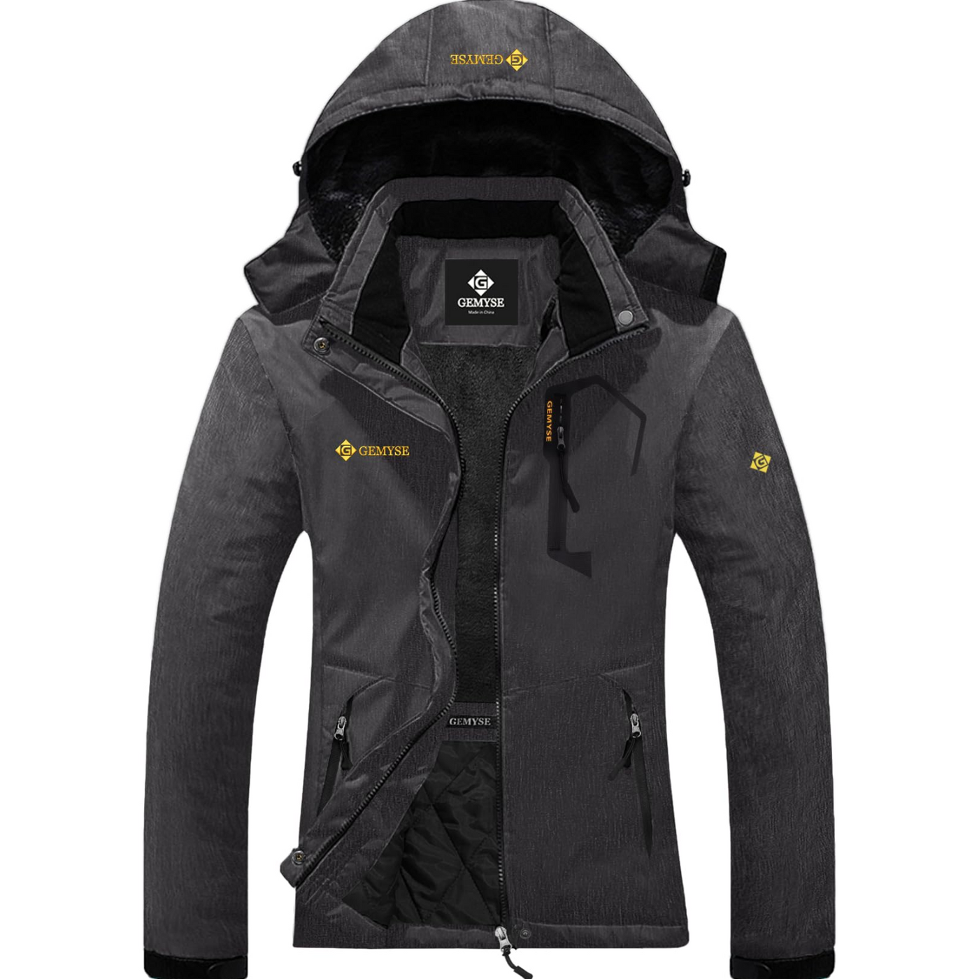 Womens Winter Jacket Mountain Ski Waterproof Windproof Size M, Dark Grey