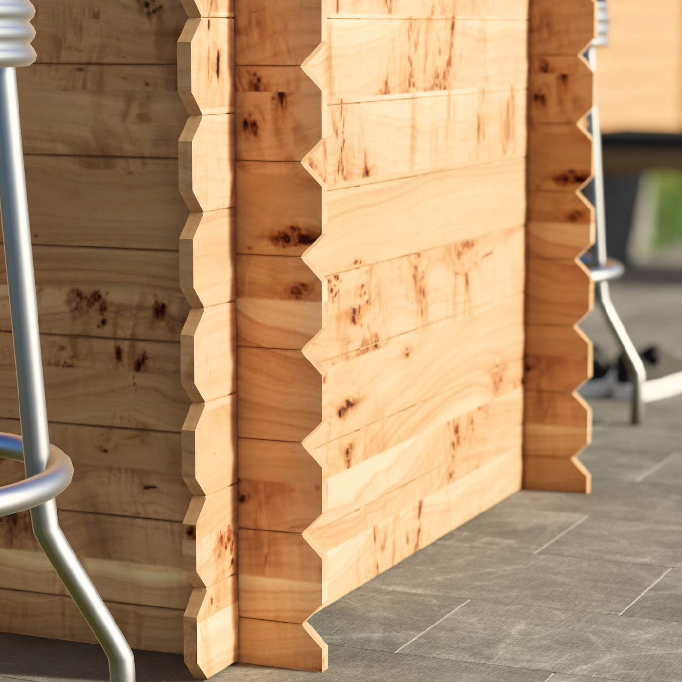 Corner Garden Bar Outdoor Wooden Interlock Drinks Bar Patio