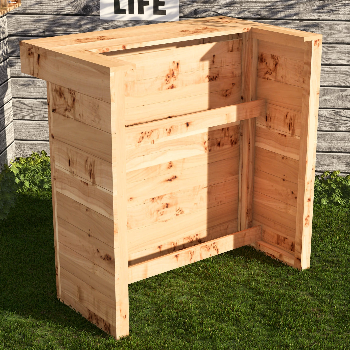 Wooden Pallet Bar 100cm Rustic Outdoor Garden Bar Storage Bars at Home