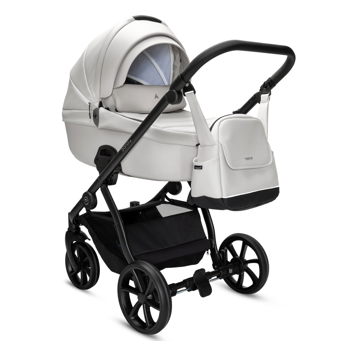 3 in 1 Travel System Pram Pushchair Carrycot Car Seat Leather Noordi Fjordi V2