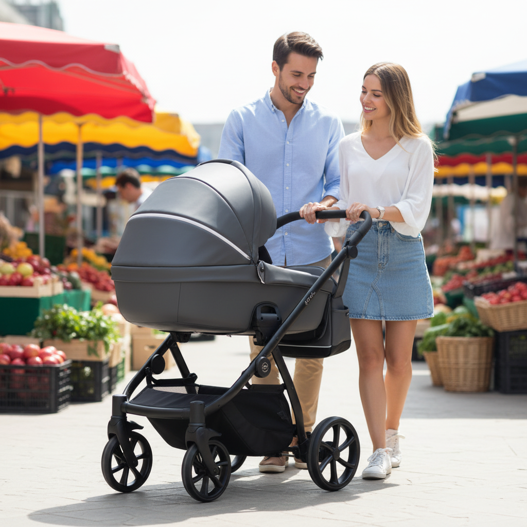 2 in 1 Pram Pushchair Carrycot All Terrain Leather Noordi Fjordi V2