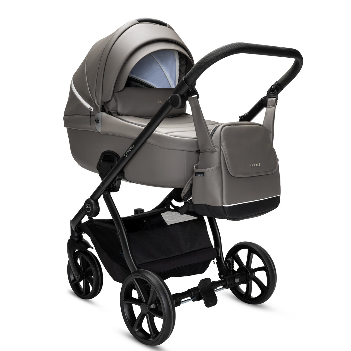 3 in 1 Travel System Pram Pushchair Carrycot Car Seat Leather Noordi Fjordi V2