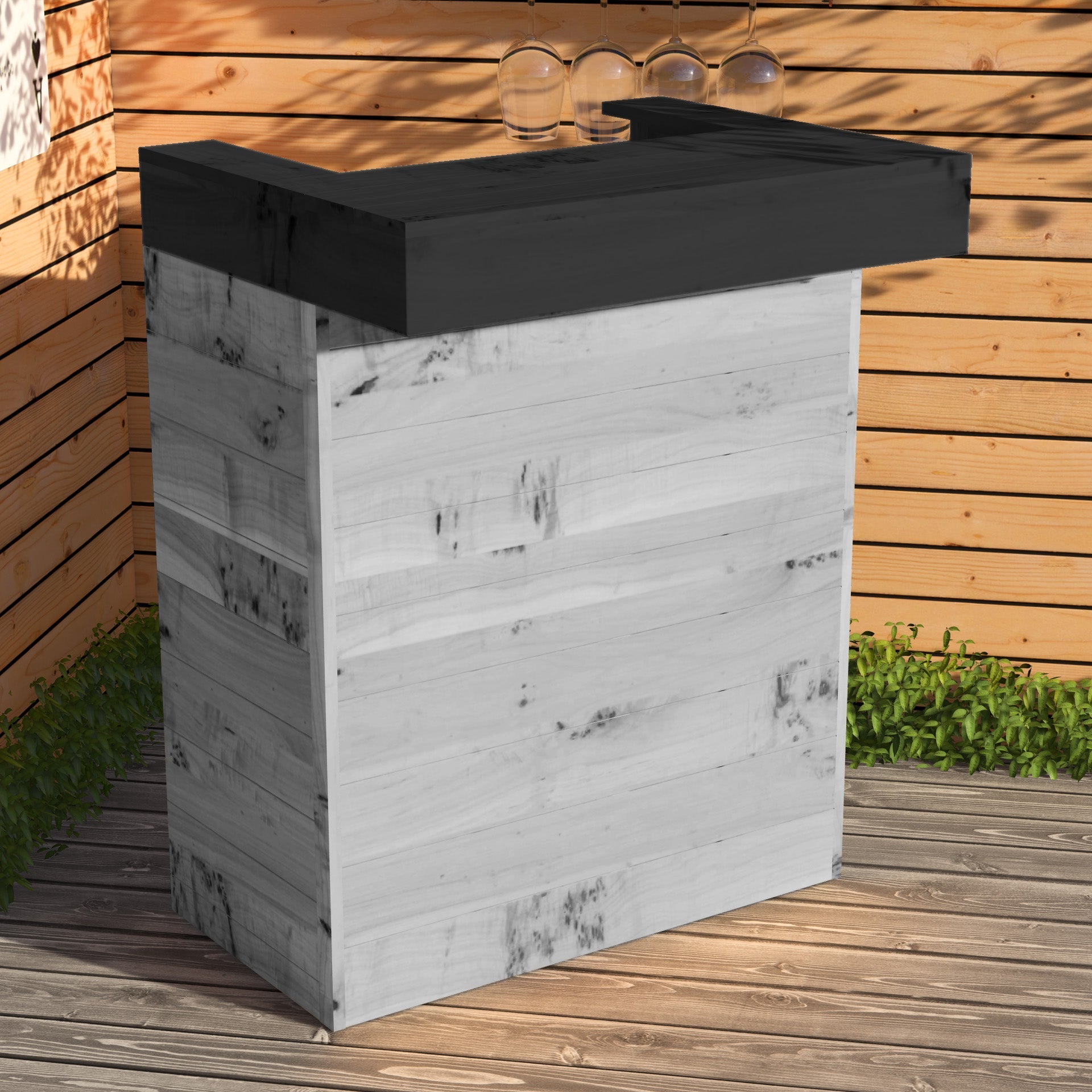 Wooden Pallet Bar 80cm Rustic Outdoor Garden Bar Storage Bars at Home