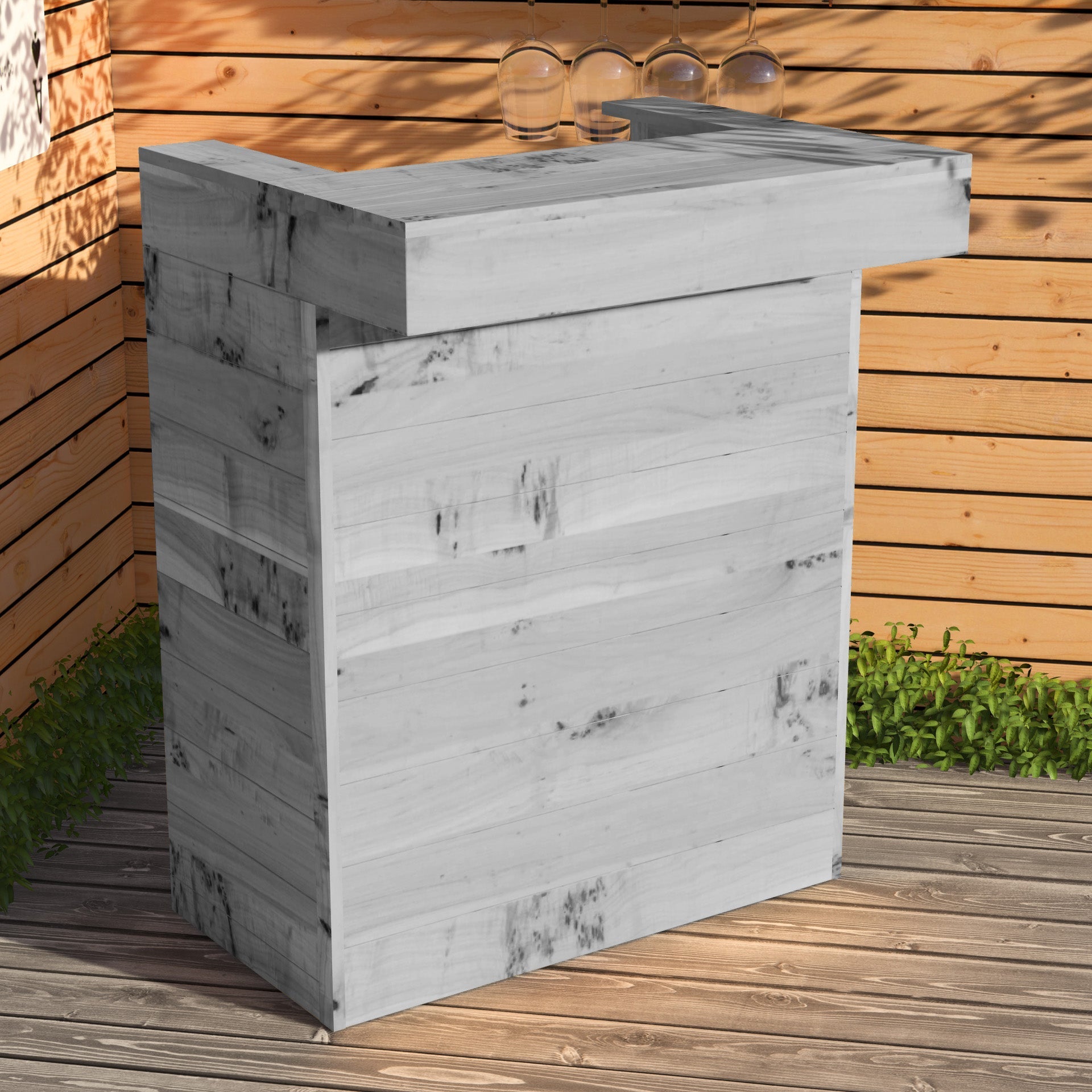 Wooden Pallet Bar 80cm Rustic Outdoor Garden Bar Storage Bars at Home