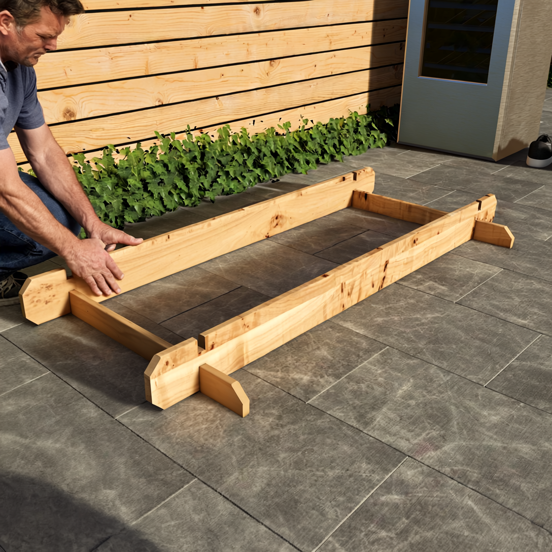 Corner Garden Bar Outdoor Wooden Interlock Drinks Bar Patio