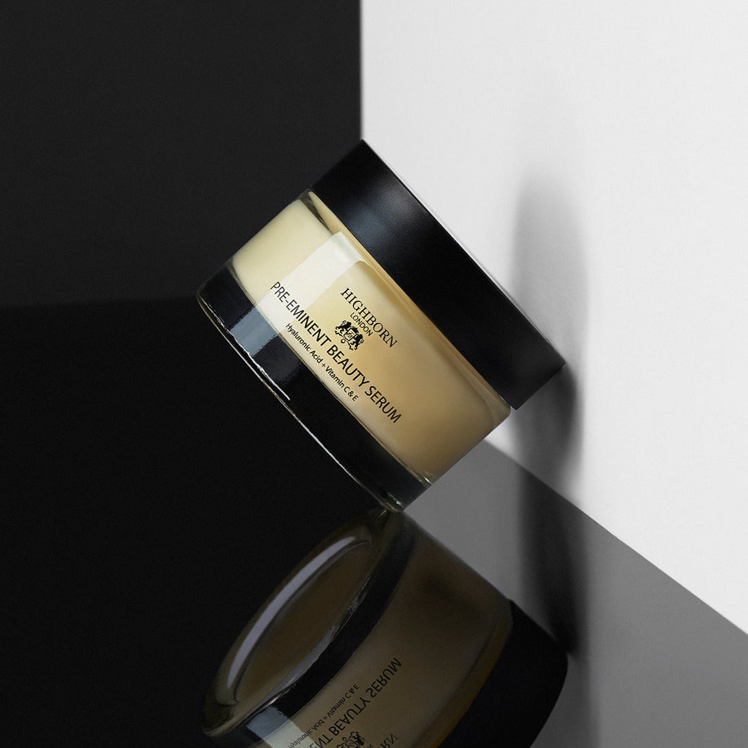 Jar of Hichwaon Pre-Eminent Beauty Serum on a black and white background