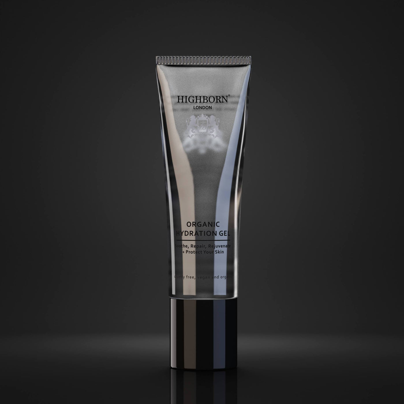 Skincare tube labeled 'Highborn' on a dark background