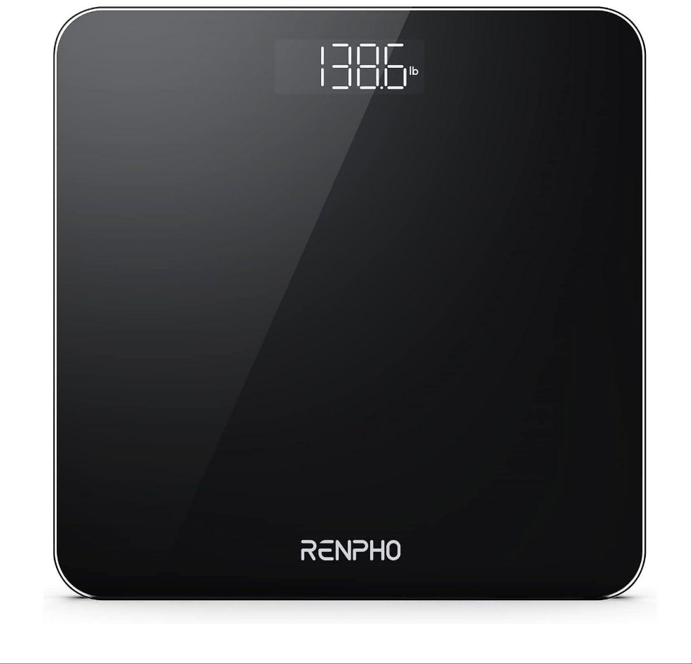 RENPHO Digital Bathroom Scale – High Precision, Black, 280x280mm