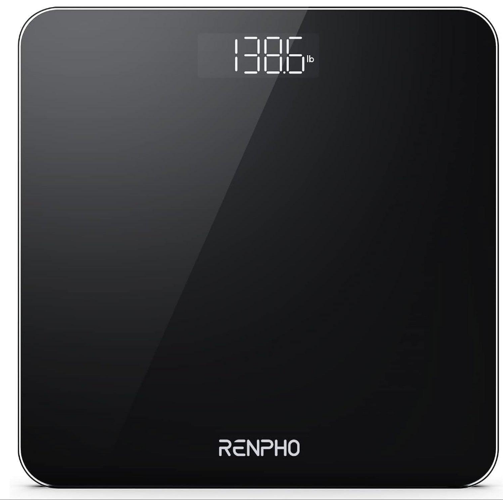 RENPHO Digital Bathroom Scale – High Precision, Black, 280x280mm