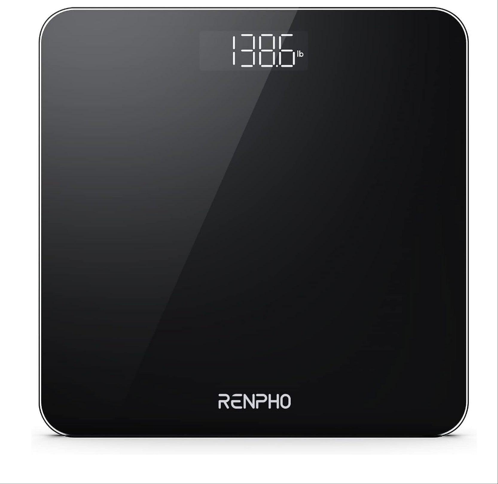 RENPHO Digital Bathroom Scale – High Precision, Black, 280x280mm