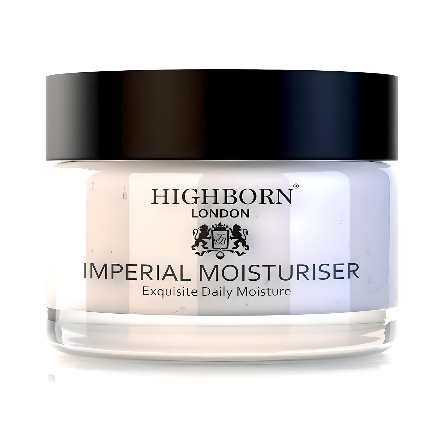 Highborn London Imperial Moisturiser jar on a white background