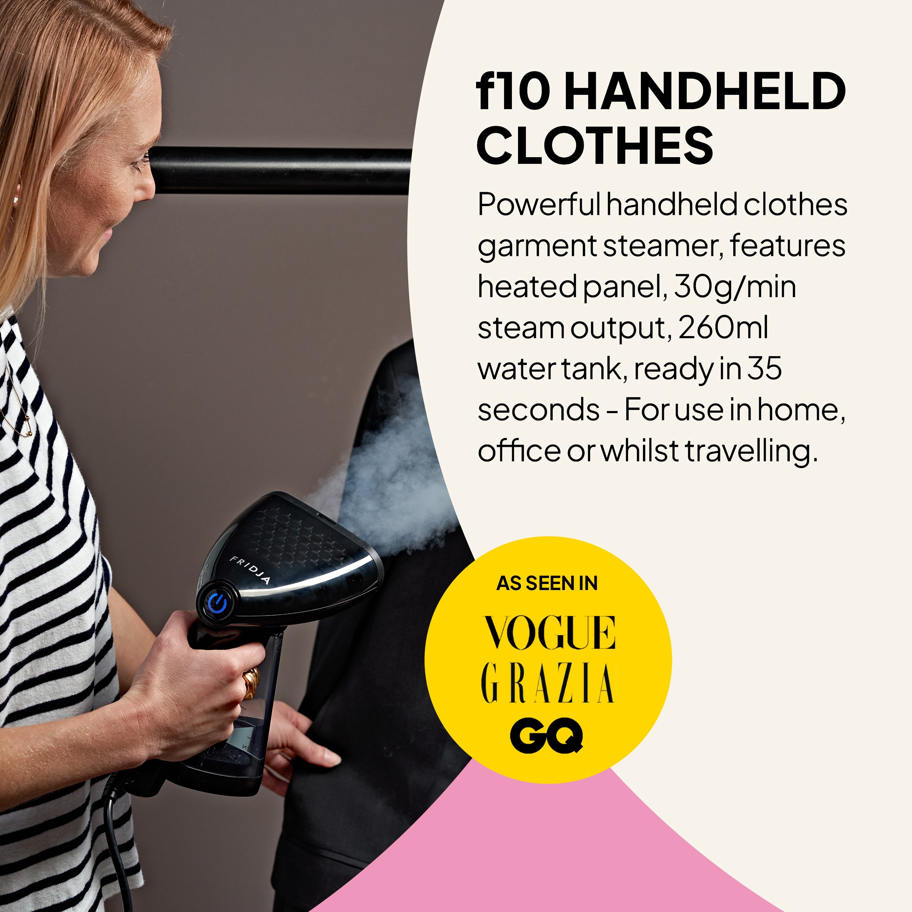 Handheld Clothes Steamer Fast Heat Portable Garment Care F10 Fridja