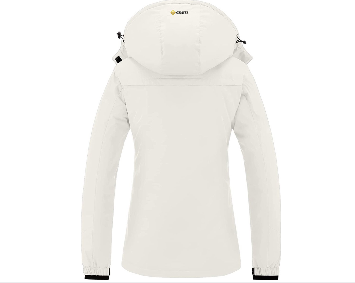 White jacket with a hood on a white background