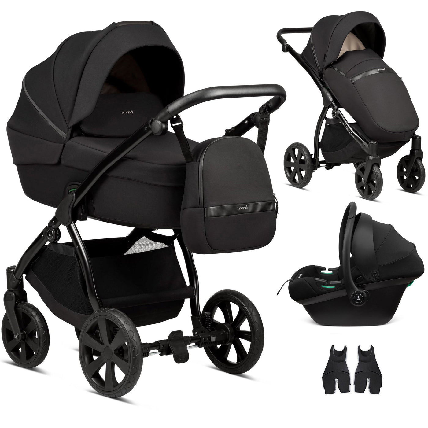 3 in 1 Travel System Pram Pushchair Carrycot Car Seat All Terrain Noordi Luno