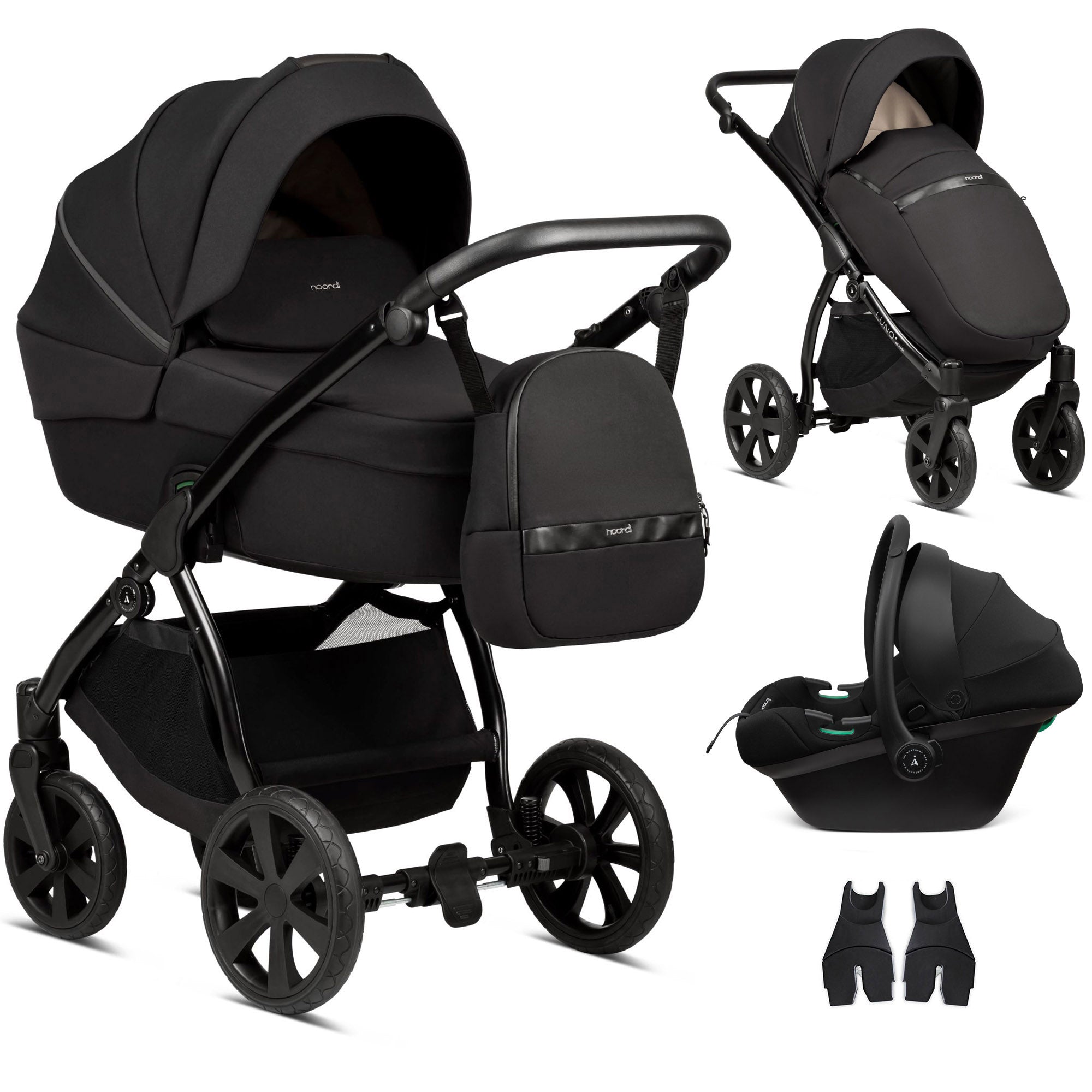 3 in 1 Travel System Pram Pushchair Carrycot Car Seat All Terrain Noordi Luno