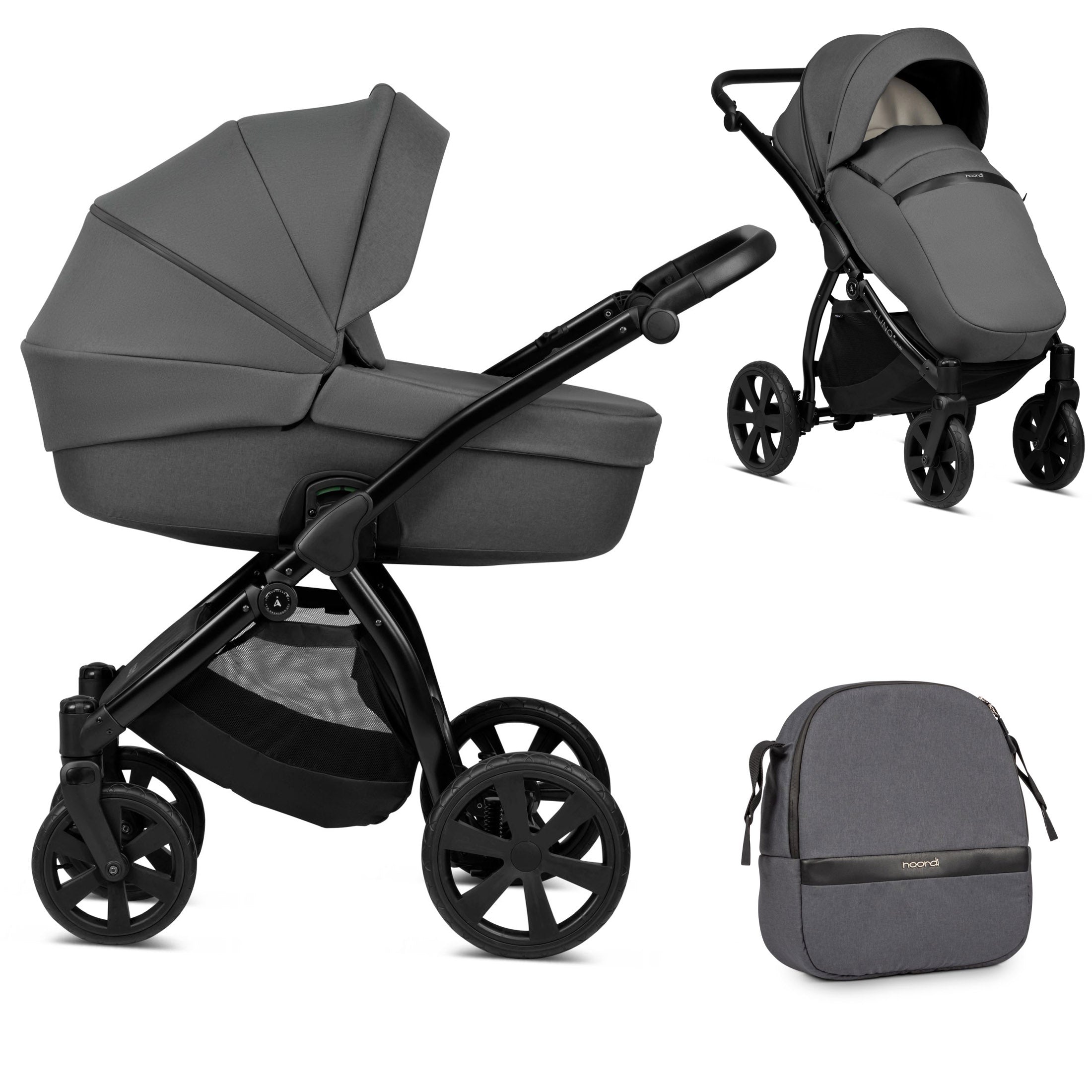3 in 1 Travel System Pram Pushchair Carrycot Car Seat All Terrain Noordi Luno