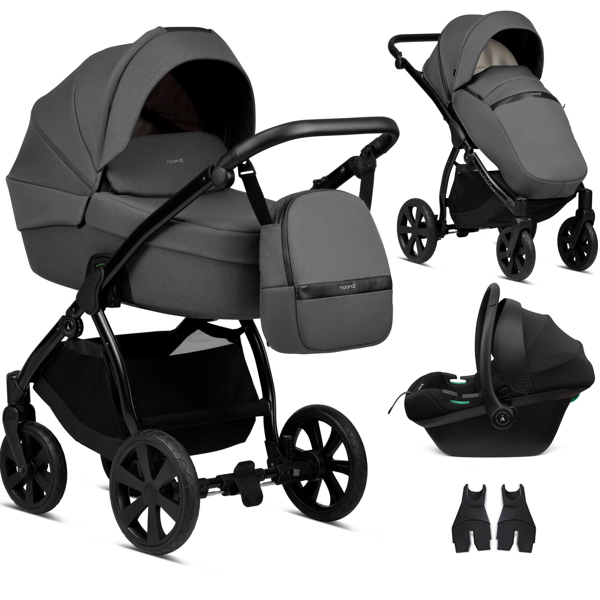 3 in 1 Travel System Pram Pushchair Carrycot Car Seat All Terrain Noordi Luno