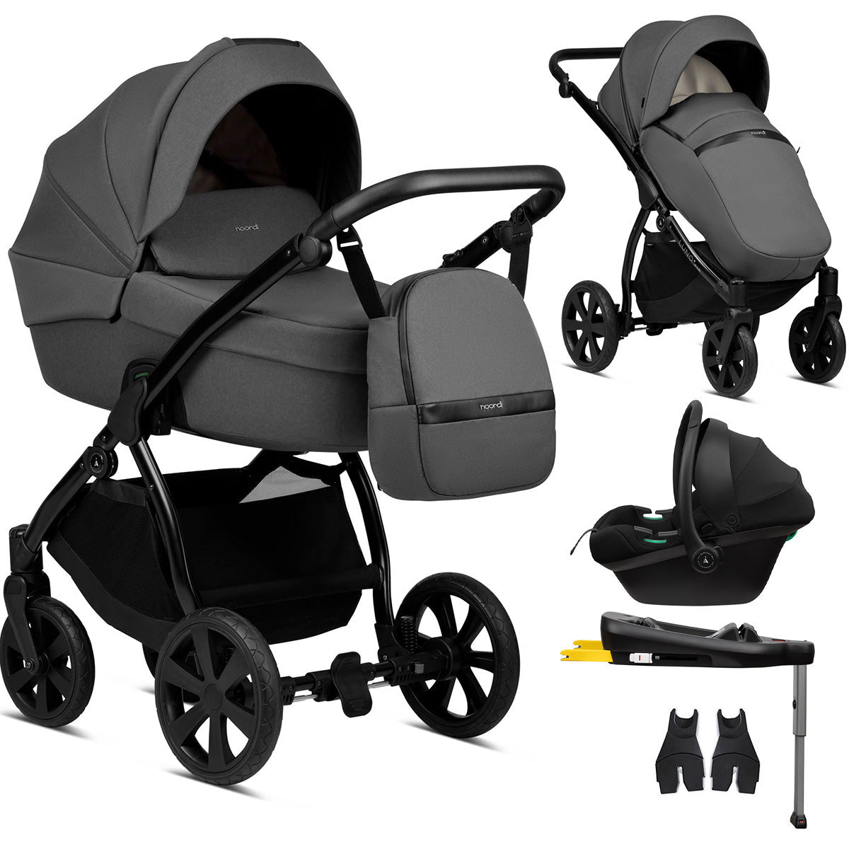 3 in 1 Travel System Pram Pushchair Carrycot Car Seat All Terrain Noordi Luno