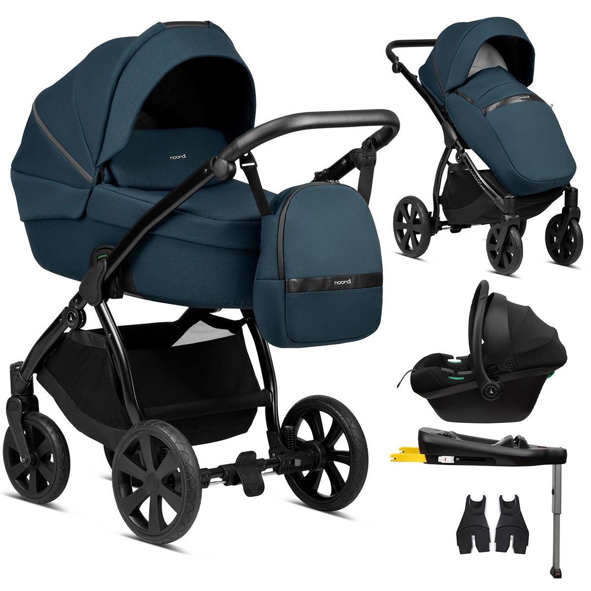 3 in 1 Travel System Pram Pushchair Carrycot Car Seat All Terrain Noordi Luno