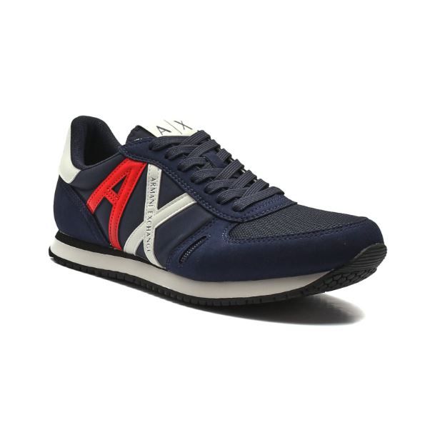 Armani Exchange Men's Rio Side Logo, Sneakers, Navy Blue, Size UK 8/EU 42