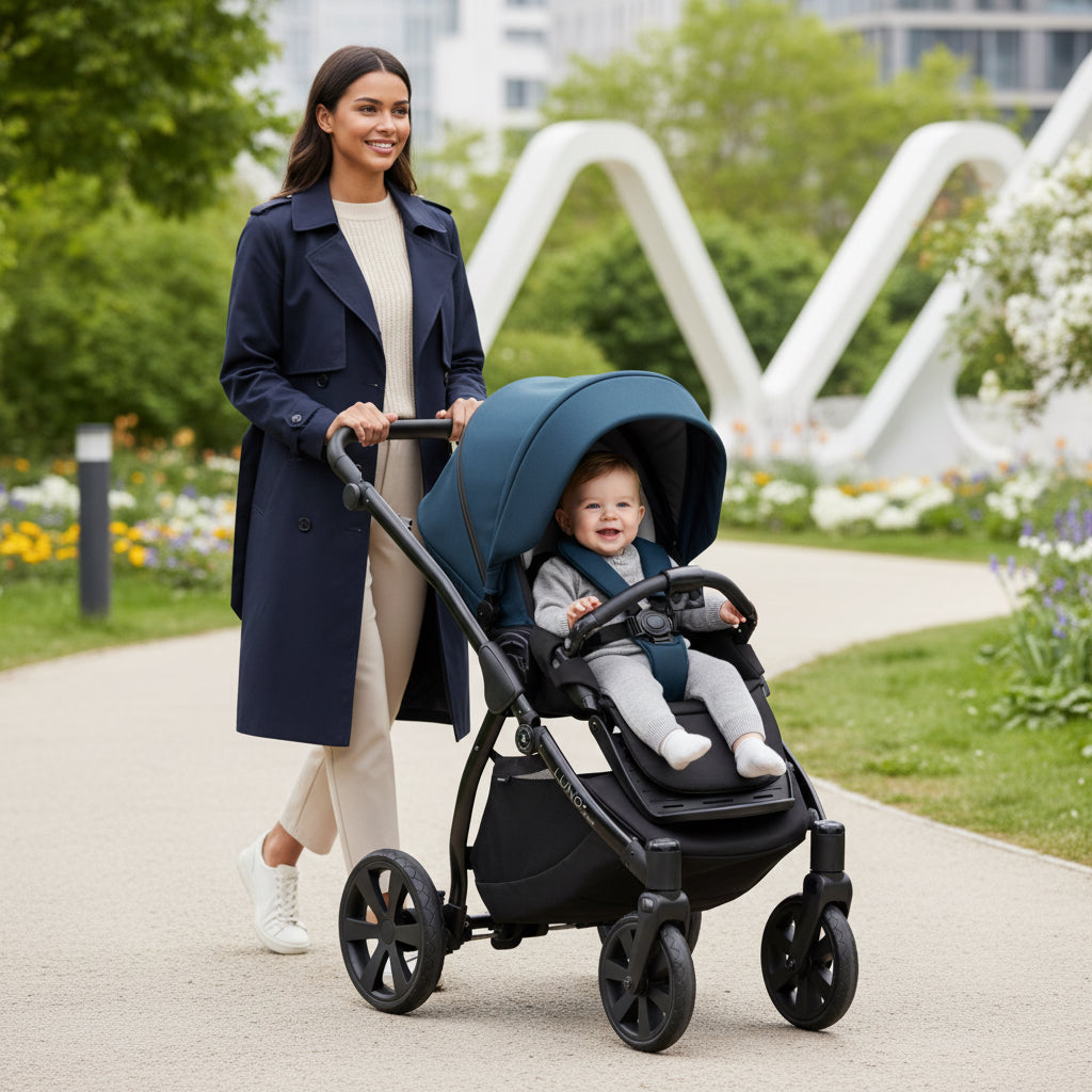3 in 1 Travel System Pram Pushchair Carrycot Car Seat All Terrain Noordi Luno