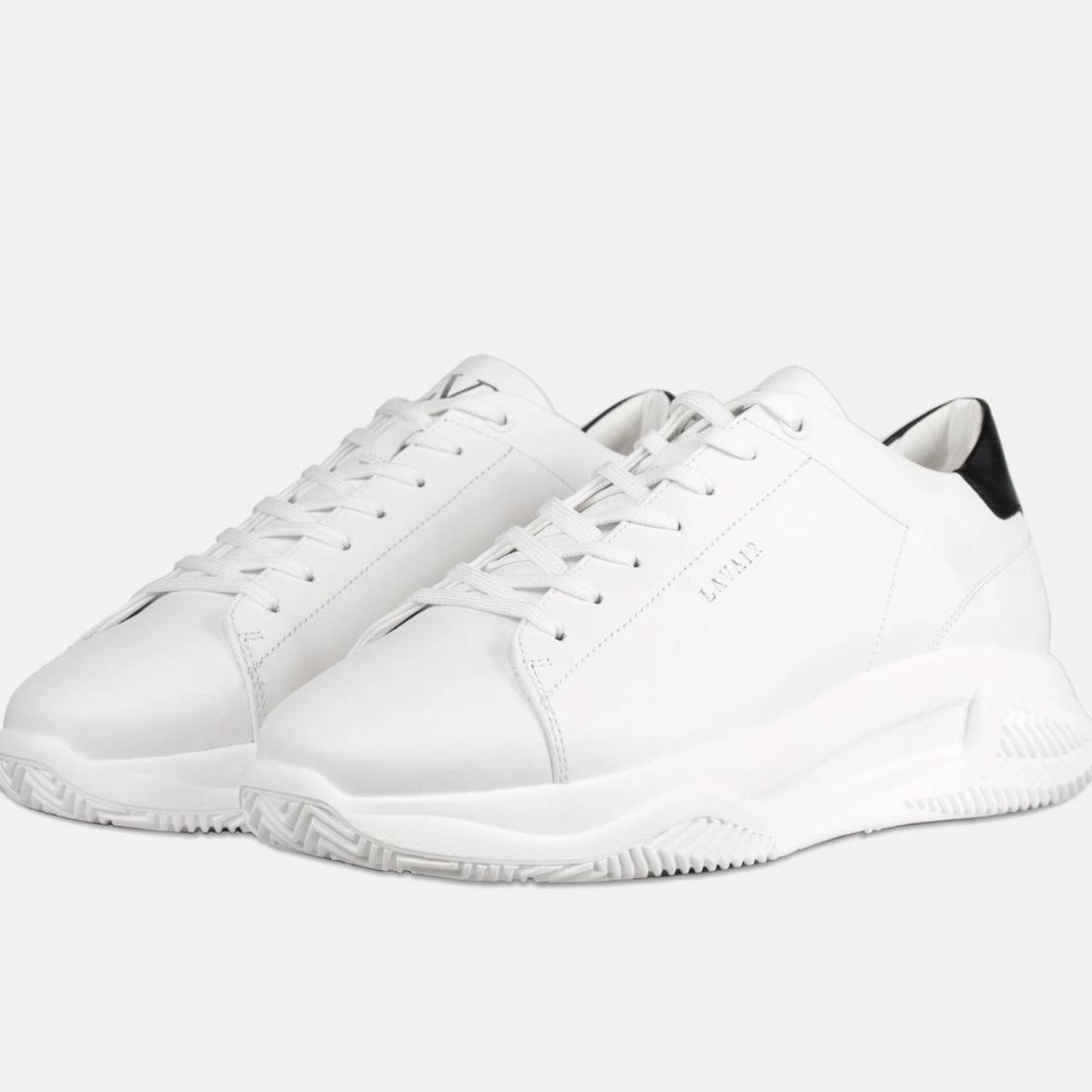 Lavair Linear 2.0 Unisex Trainers White Black Chunky Leather Sneakers