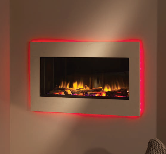 Charlton & Jenrick Polaris 1000E Electric Fireplace, Realistic Flames, LED 1-2kW