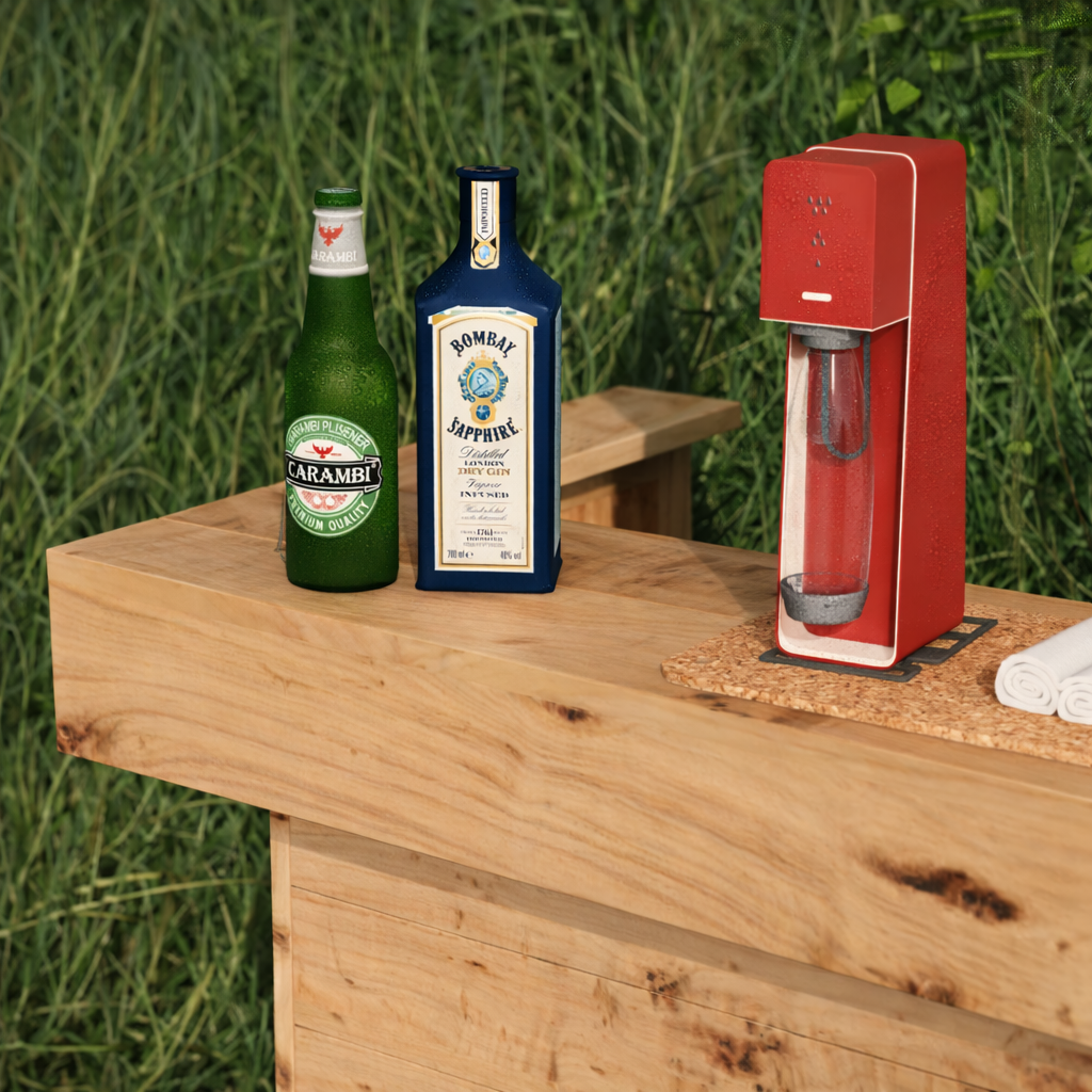 L Shape Wooden Garden Bar Rustic Outdoor Corner Bar Storage Bars at Home