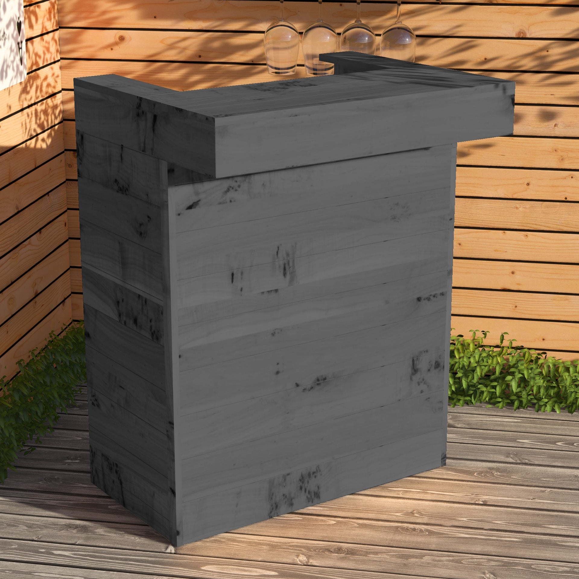 Wooden Pallet Bar 80cm Rustic Outdoor Garden Bar Storage Bars at Home