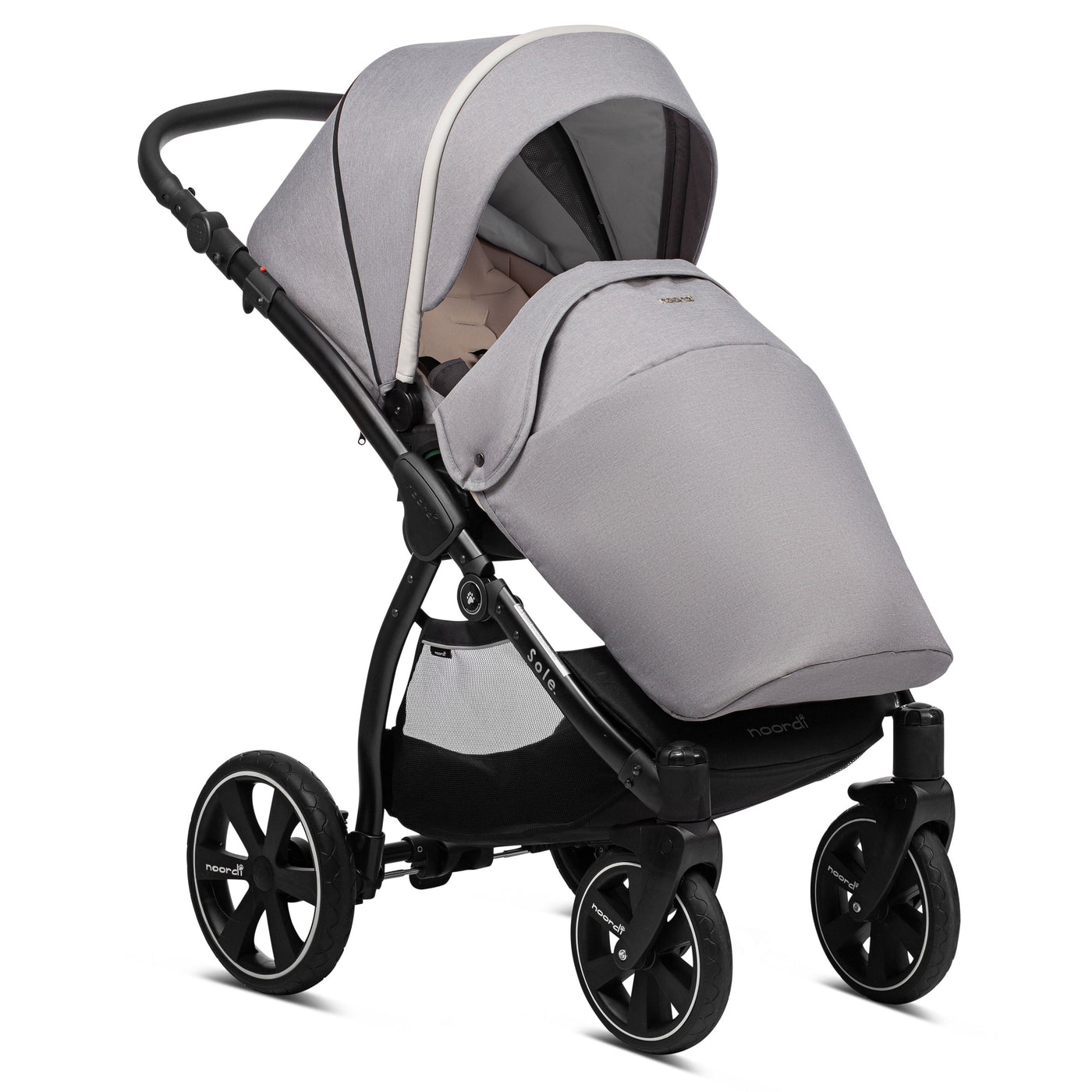 3in1 Baby Travel System Stroller Car Seat Warm Grey Noordi Sole Go