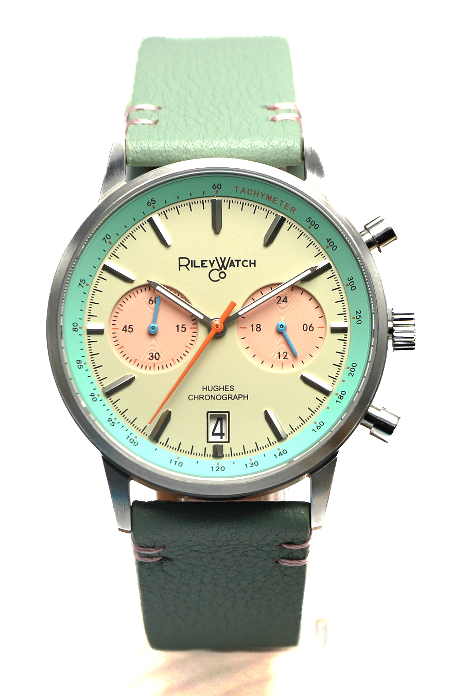 Chronograph Watch Miyota Quartz 40mm Field Dial HH02 Riley Watch Co