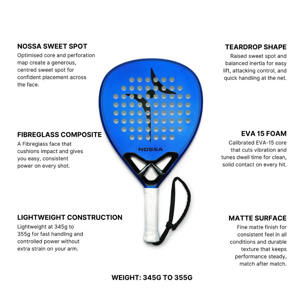 Padel Racket Beginner EVA Foam Lightweight Control Power Grip Nossa Base