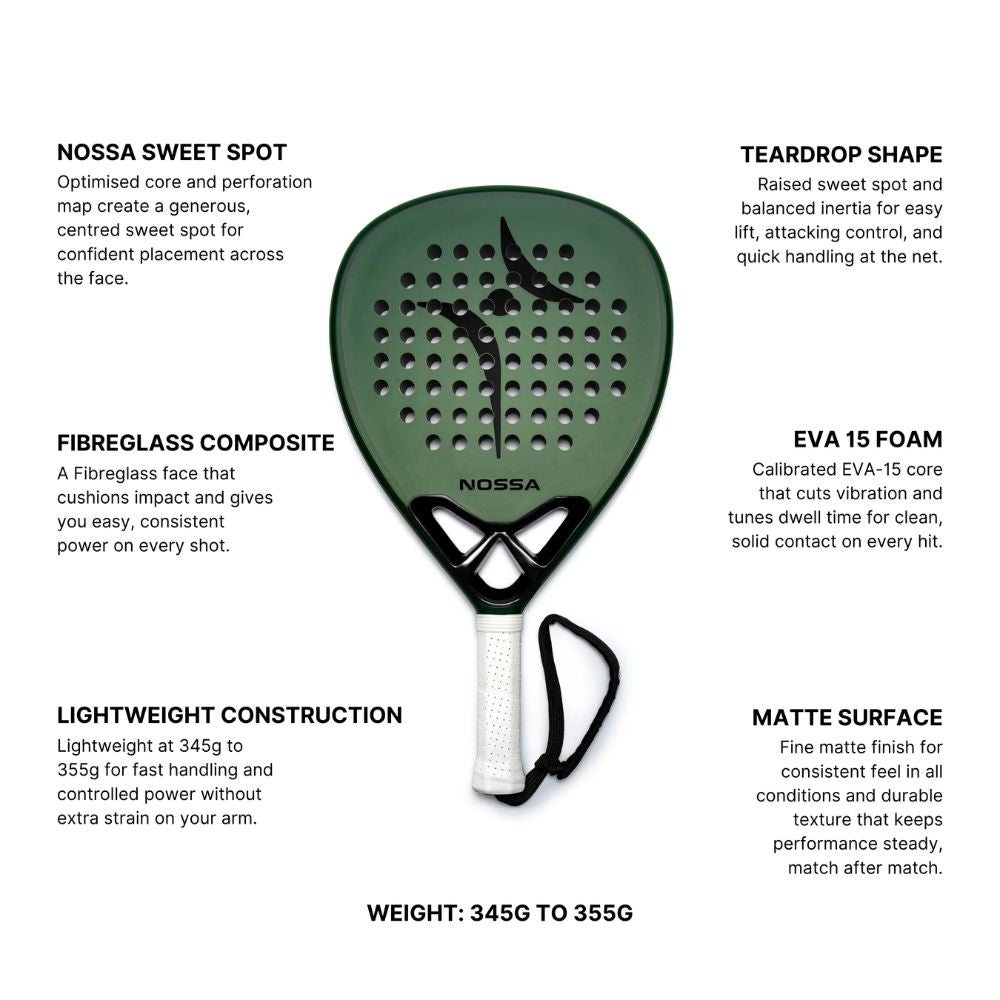 Padel Racket Beginner EVA Foam Lightweight Control Power Grip Nossa Base
