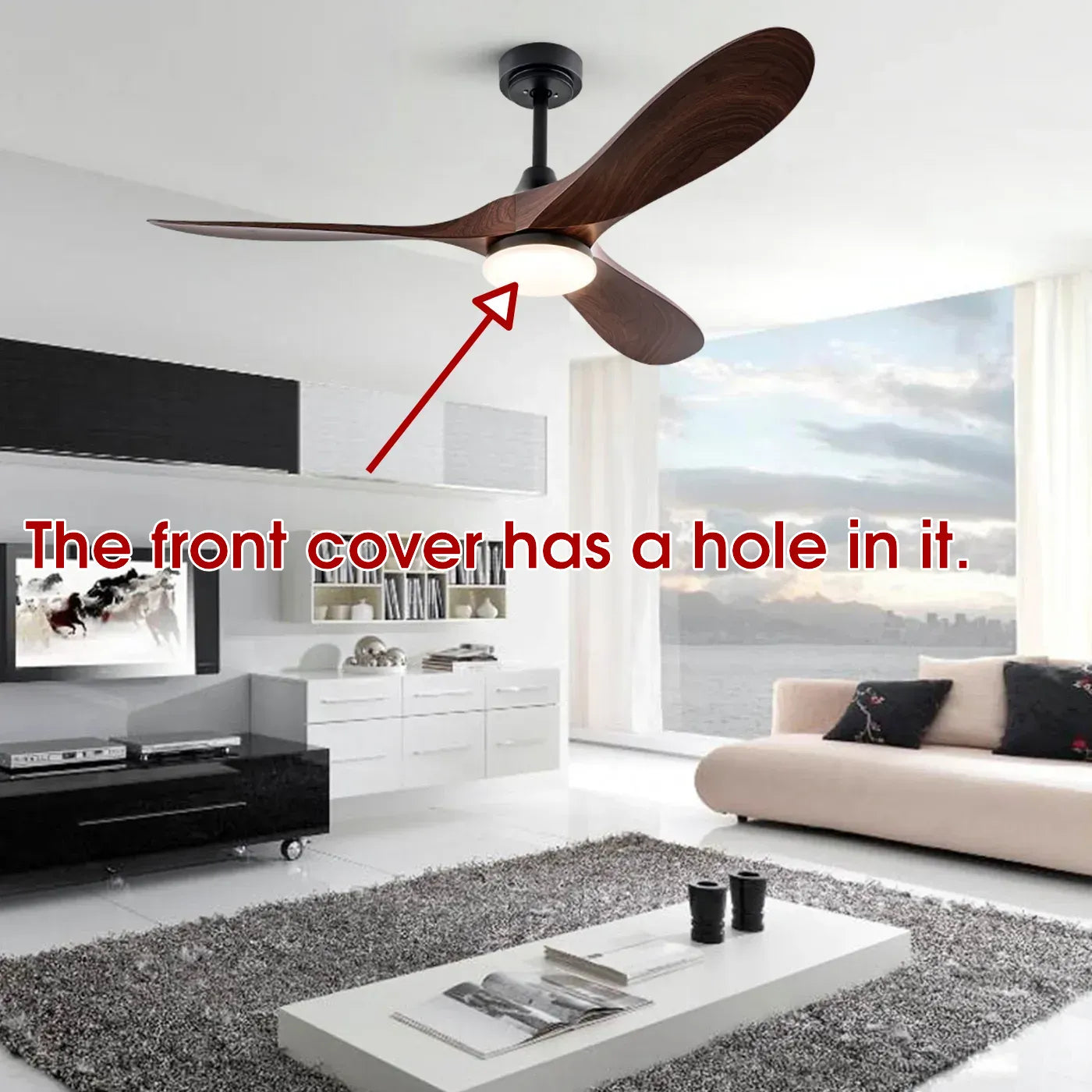 Ceiling Fan With Light 52 Inch LED Remote Dimmable ABS Blades 3000K-6500K