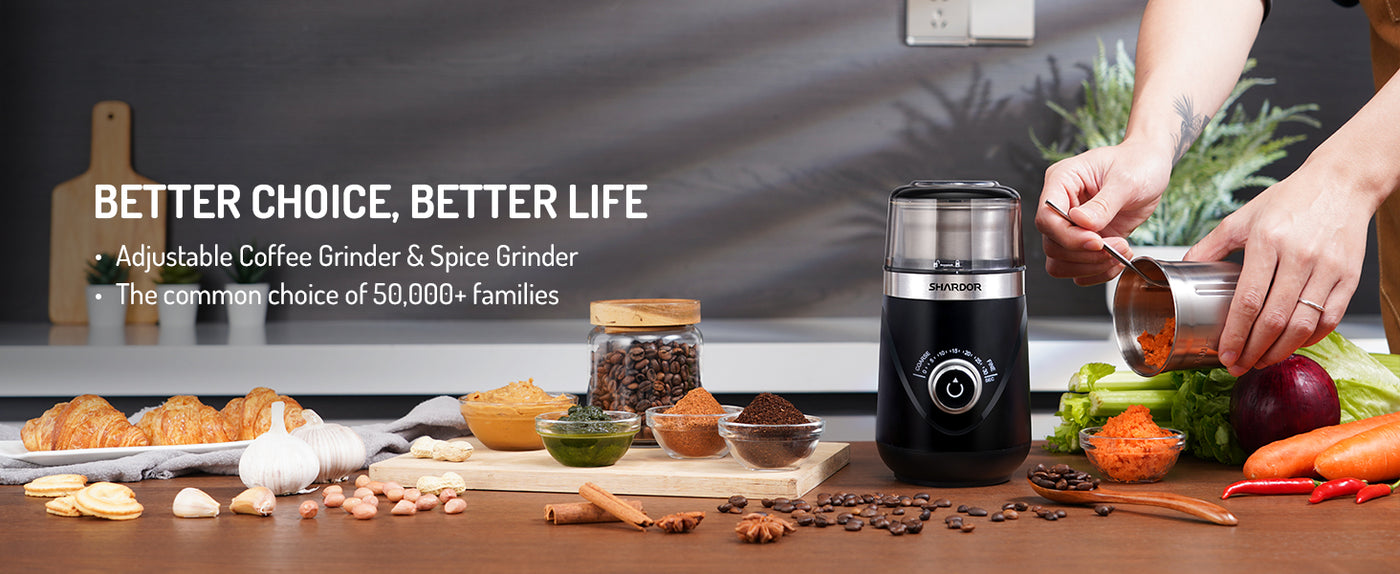 Coffee Grinder Electric 70g with 2 Stainless Steel Cups Spice Nuts SHARDOR