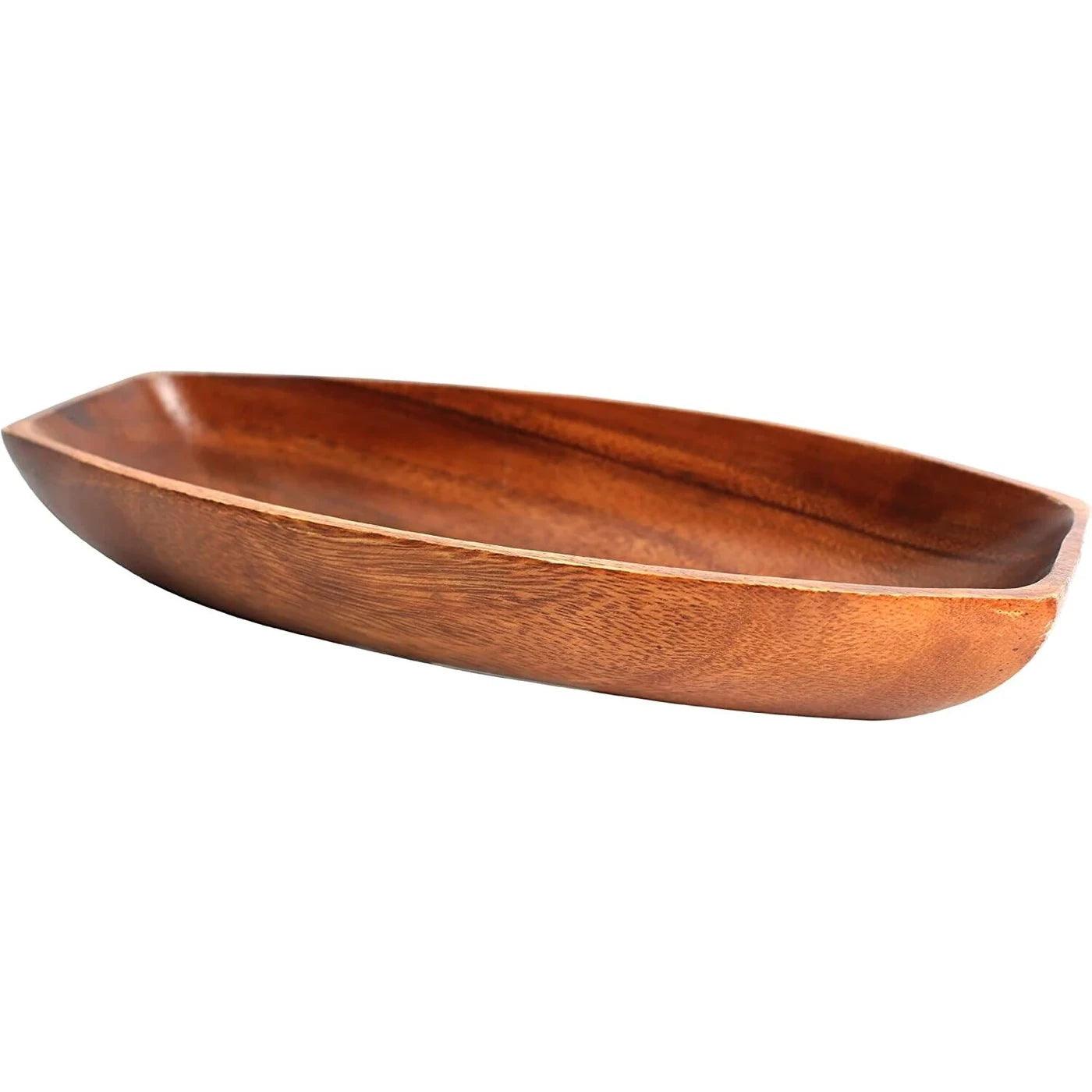 Acacia Wood Modern Oval Serving Dish 5x30x15cm Brown - Massive Discounts