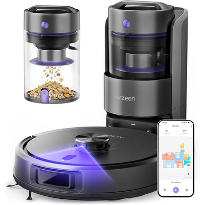 Robot Vacuum Mop Self Emptying Station 10000Pa LiDAR App Alexa Airzeen Q20 Ultra