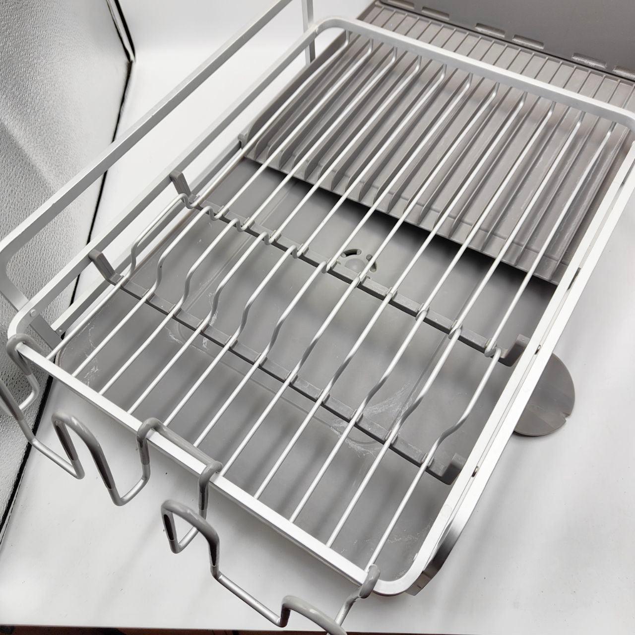 Aluminum Dish Drying Rack, Expandable For Kitchen 360 Swivel Spout - Massive Discounts