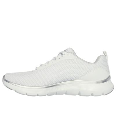 Skechers Flex Appeal 5.0 Vegan Womens White Silver Casual Trainers - 6 UK